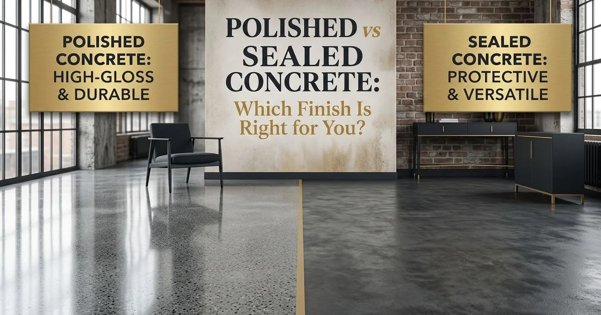 Polished vs sealed concrete finish comparison