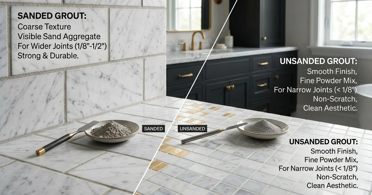 Sanded vs unsanded grout comparison