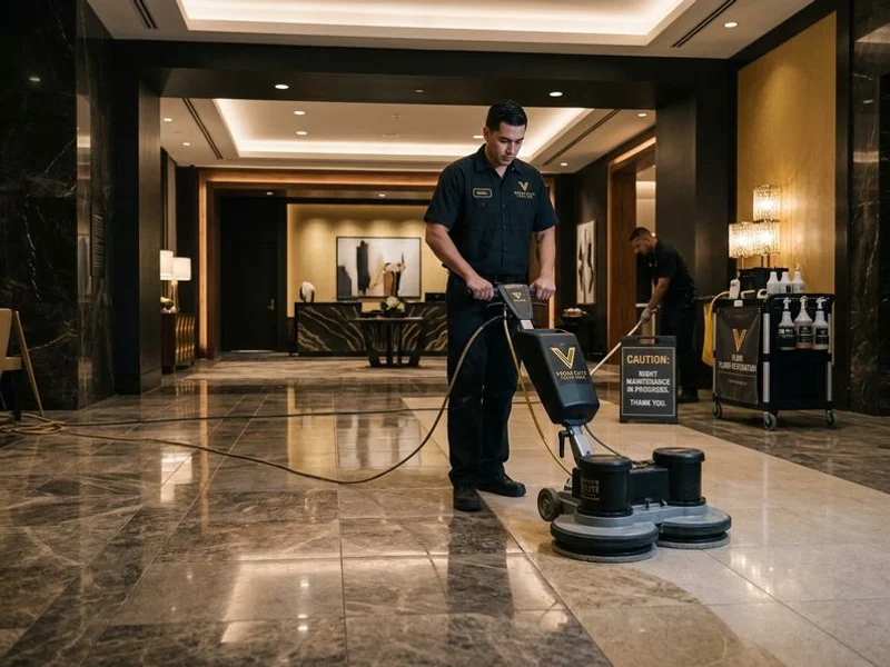 After-hours commercial VCT floor maintenance