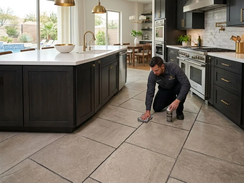 Color-sealed grout in a Henderson kitchen