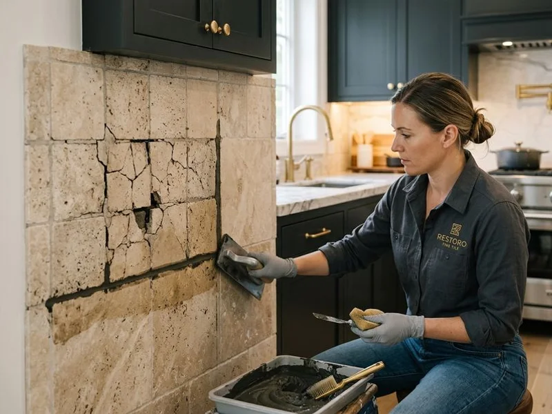 Cracked and missing grout requiring regrouting