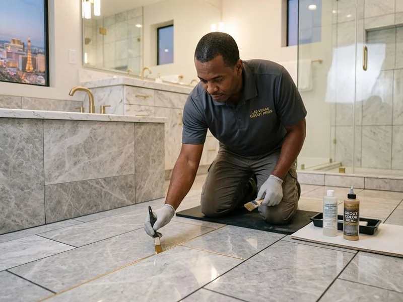 Cleaning and color sealing restoring intact grout