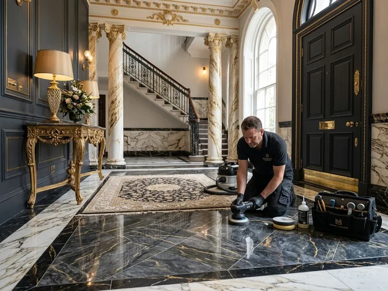 After: Marble entry restored