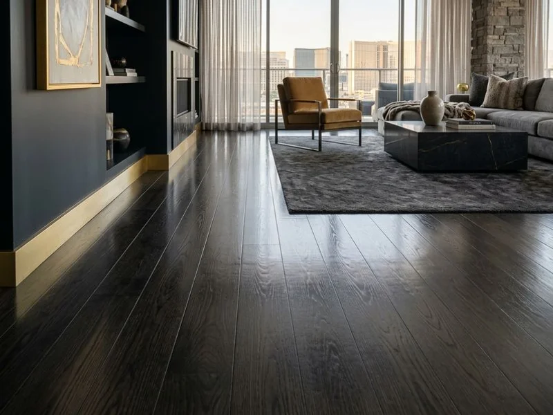 Restored hardwood floor with renewed shine
